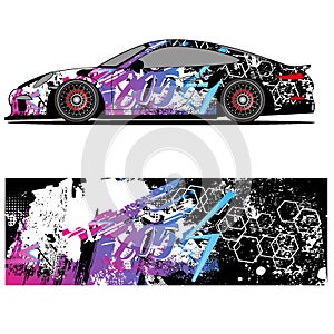 Full wrap racing car abstract vinyl sticker graphics kit