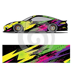 Full wrap racing car abstract vinyl sticker graphics kit auto car