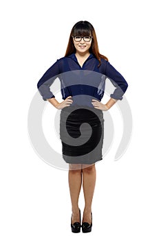 Fullbody business woman smiling photo