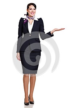 Fullbody of a young beautiful business woman