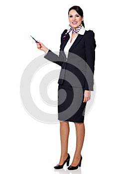 Fullbody of a young beautiful business woman