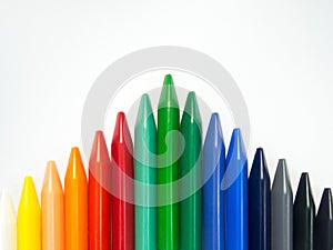 Fullcolor crayon in a spearhead arrangement photo