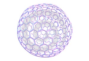 Fullerene molecule isolated on white