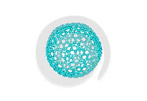 Fullerene molecule isolated on white