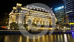 The Fullerton Hotel viewed across Singapore River