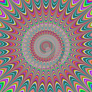 Fullscreen generated symmetrical psychedelic flower