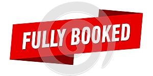 fully booked banner template. ribbon label sign. sticker