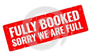 Fully booked grunge banner, sorry we are full