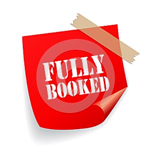 Fully booked red vector sticker photo