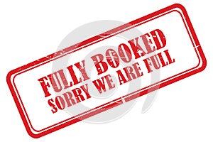 Fully booked sorry we are full stamp on white