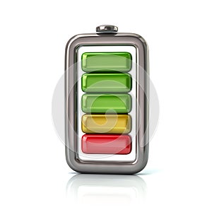 Fully charged battery icon 3d illustration
