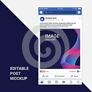 Fully Editable Facebook Post Mockup