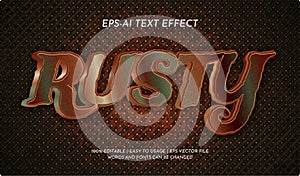 Editable rusty text effect with realistic color gradient
