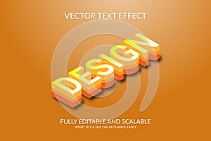 Isometric style vector eps editable 3d text effect design.