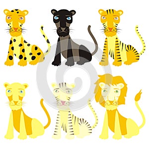 Fully editable vector felines ready to use