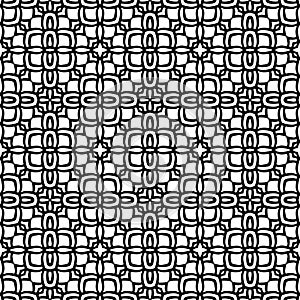 Fully filled ethic flower pattern background in black n white