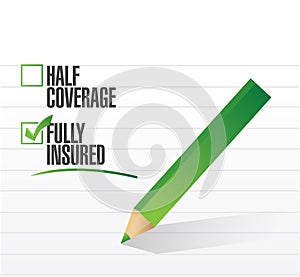 Fully insured check mark illustration