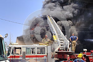 Fully involved building on fire
