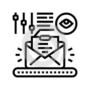 fully managed email marketing line icon vector illustration
