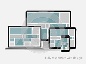 Fully Responsive Web Design Concept Vector Illustration