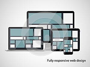 Fully Responsive Web Design Concept Vector Illustration