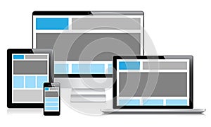 Fully responsive web design in electronic devices