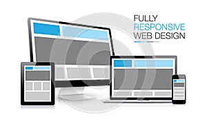 Fully responsive web design electronic devices illustration