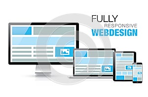 Fully responsive web design in modern realistic el