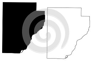 Fulton County, Illinois U.S. county, United States of America, USA, U.S., US map vector illustration, scribble sketch Fulton map