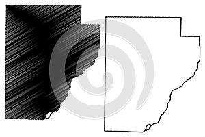 Fulton County, Illinois U.S. county, United States of America, USA, U.S., US map vector illustration, scribble sketch Fulton map