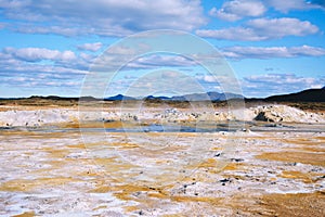 Fumarole field in Namafjall, Iceland.