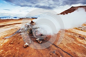 Fumarole field in Namafjall Iceland