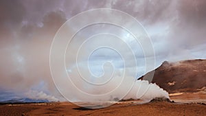 Fumarole field in Namafjall Iceland