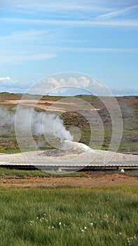 Fumarole at Hveravellir geothermal area in Iceland