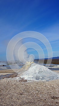 Fumarole at Hveravellir geothermal area in Iceland