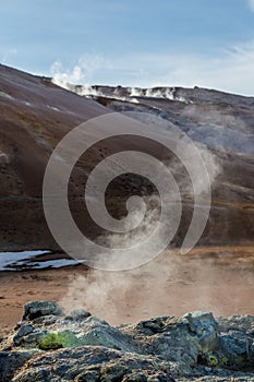 A fumarole on the slope of Mt. Namafjall