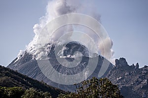 Fumarole at the summit of the Santiaguito photo