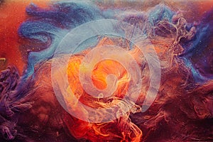 Fume background mysterious aura orange blue haze