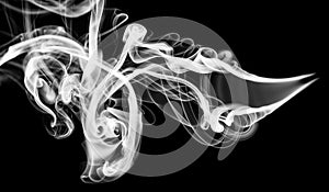 Fume: black smoke abstraction on white