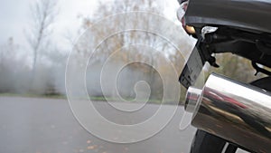 The fumes from the motorcycle and the cloudiness of the excessive middle ground. Slam the motorbike engine into the park