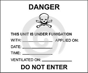 Fumigated unit placard for transport photo