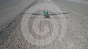 Fumigation field with tractor, in Argentina. 4k video