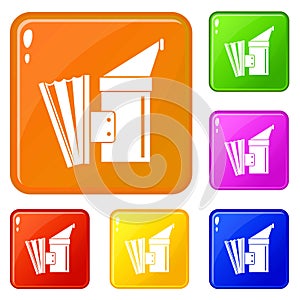Fumigation icons set vector color