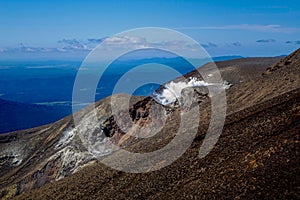 Fuming Geothermal vents on Volcanic landscape