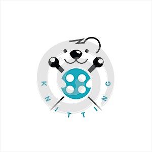 Fun badge koala mascot knitting company