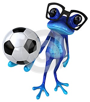 Fun blue frog - 3D Illustration