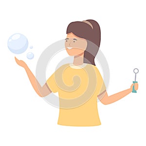 Fun bubble icon cartoon vector. Kid soap