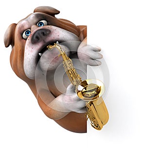 Fun bulldog - 3D Illustration