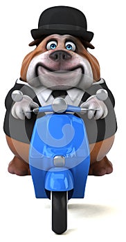 Fun bulldog - 3D Illustration