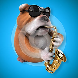 Fun bulldog - 3D Illustration